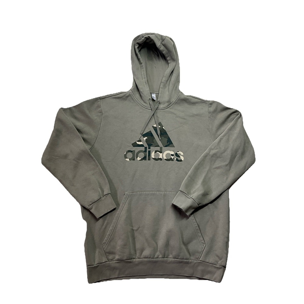 Adidas Mens Light Green Long Sleeve Pullover Hoodie Size L